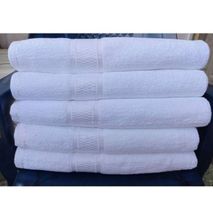 Prestige White Cotton Bath Towels